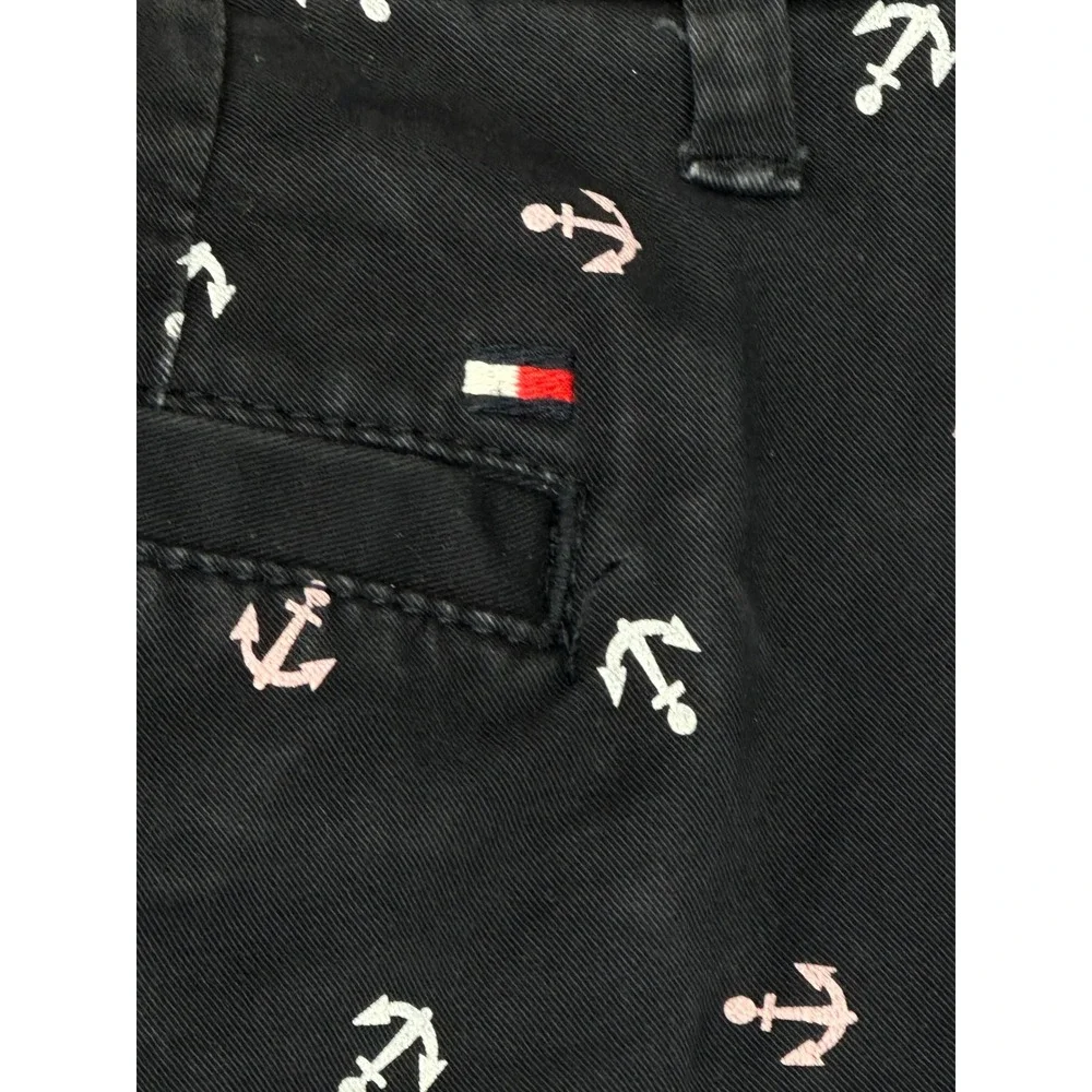 Tommy Hilfiger Anchor Print Chino Shorts Women's Sz 6 Navy Blue Pink Nautical